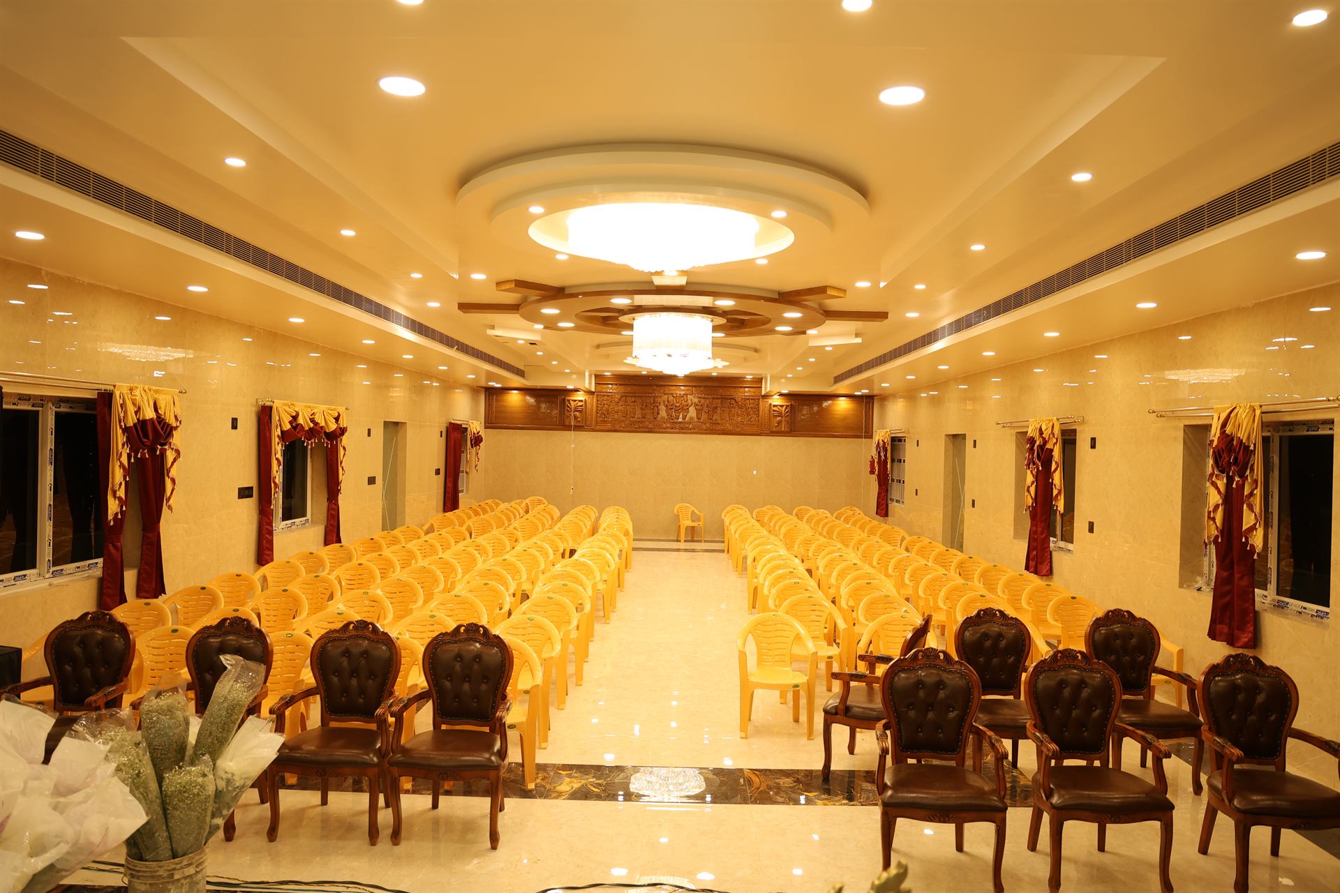 Main hall seating at MS Grand Mahal A/C